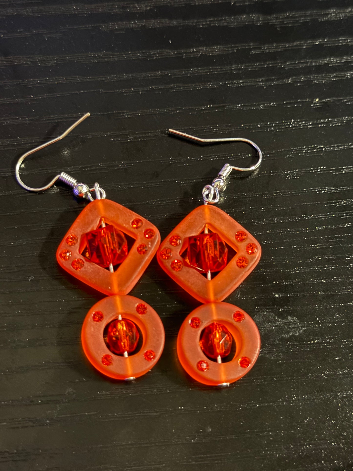 Frosted Glass Diamond Earrings