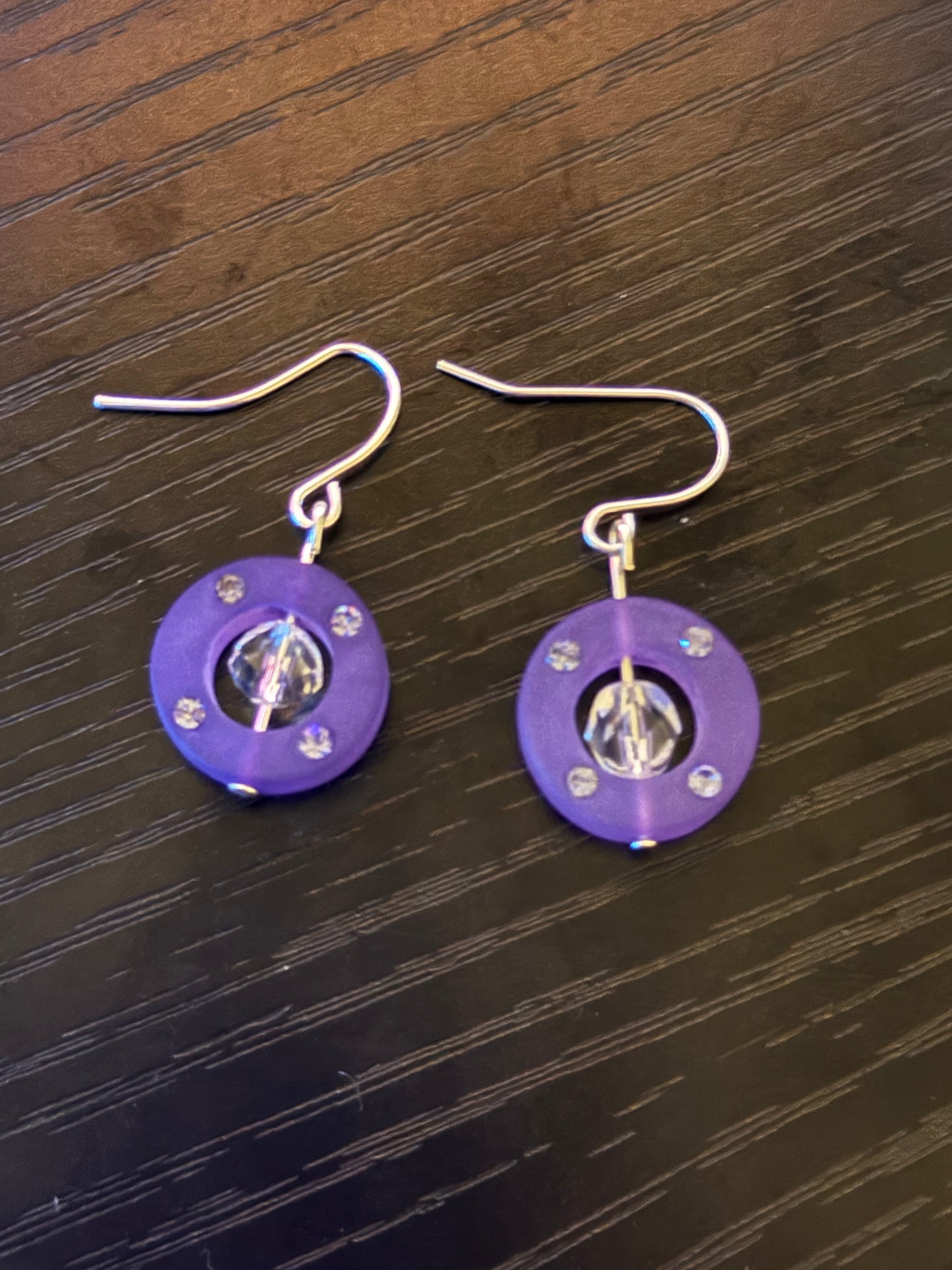 Frosted Glass Small Circle Earrings