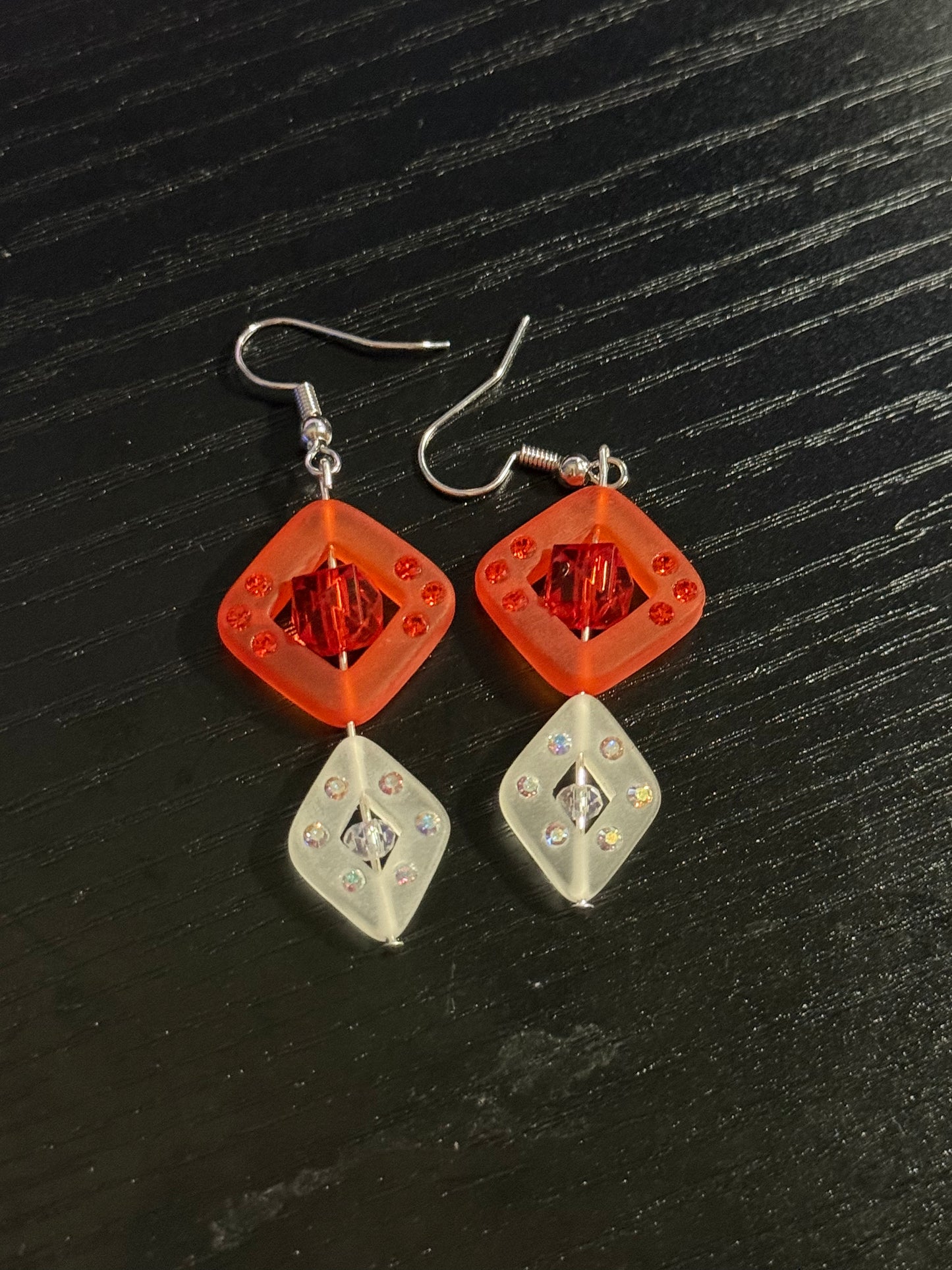 Frosted Glass Diamond Earrings
