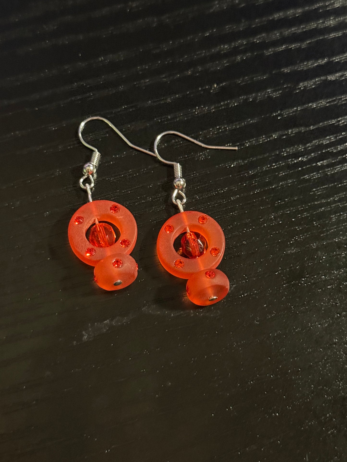 Frosted Glass Small Circle Earrings