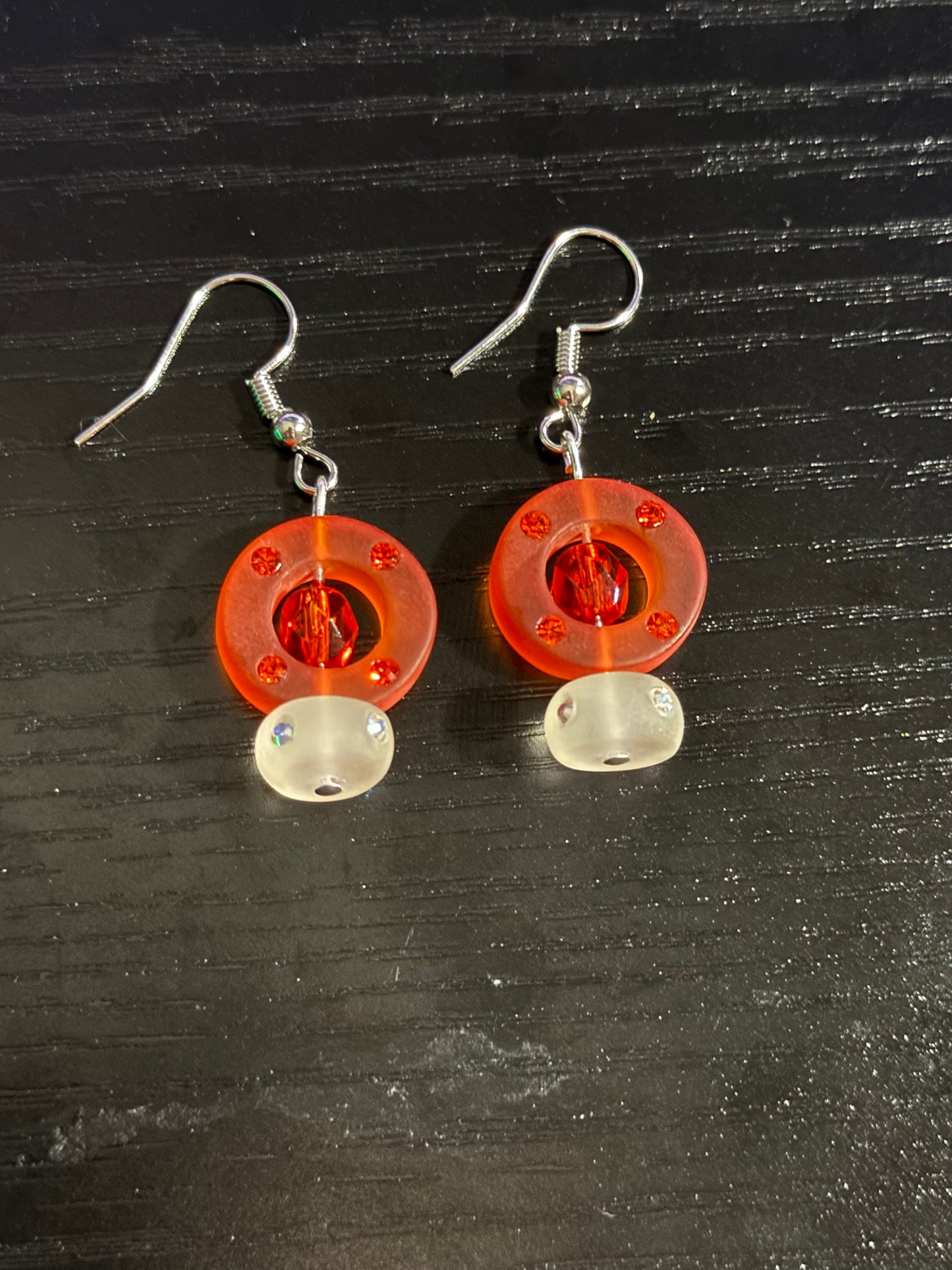 Frosted Glass Small Circle Earrings