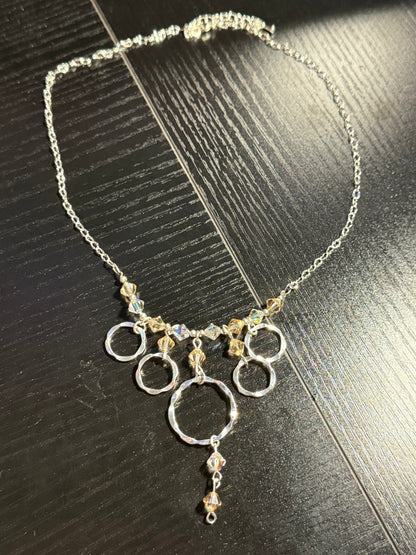 Silver Loops Necklace and Earrings Set