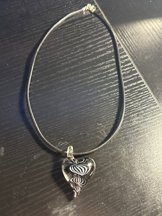 Glass Heart Pendant Necklace