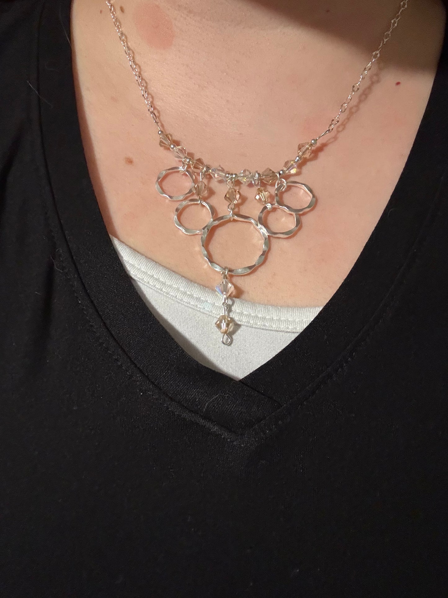 Silver Loops Necklace and Earrings Set