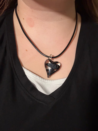 Glass Heart Pendant Necklace