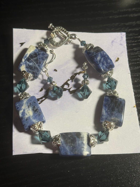 Stone Bracelet and Earrings Set