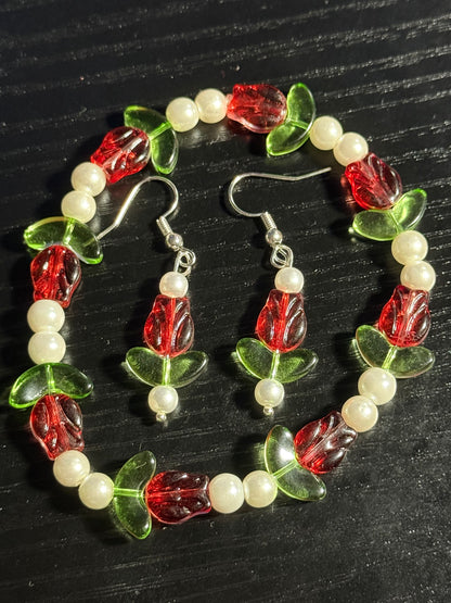 Tulip Twist Bracelet and Earrings Set