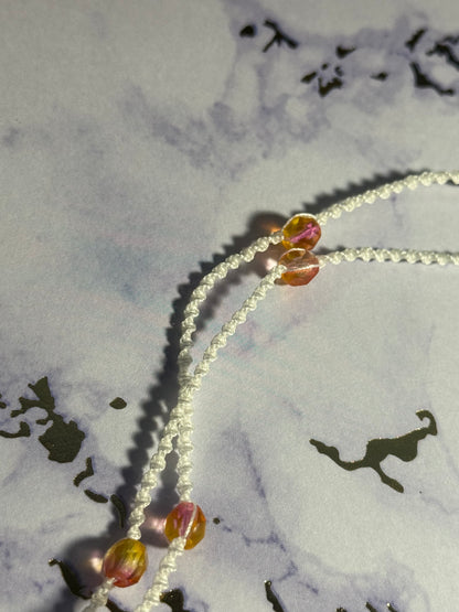 Orange Flower Pendant Necklace